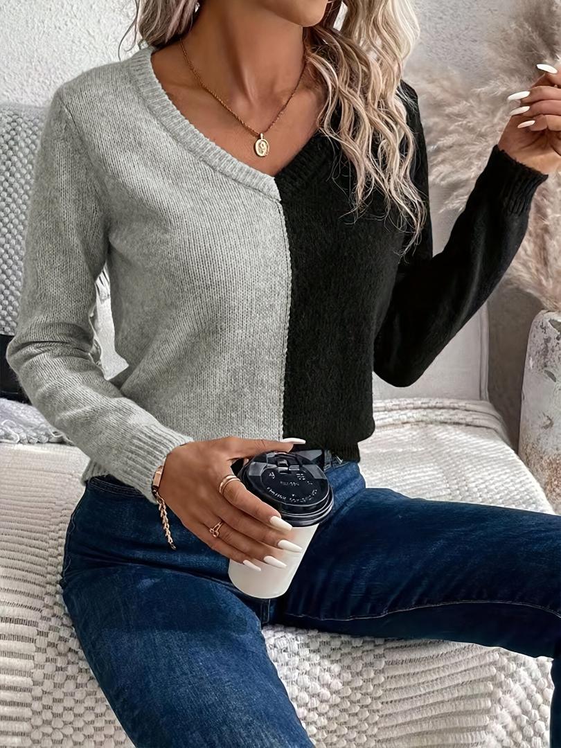 Damen Pullover Mit V-Ausschnitt Und Langarm | Winter