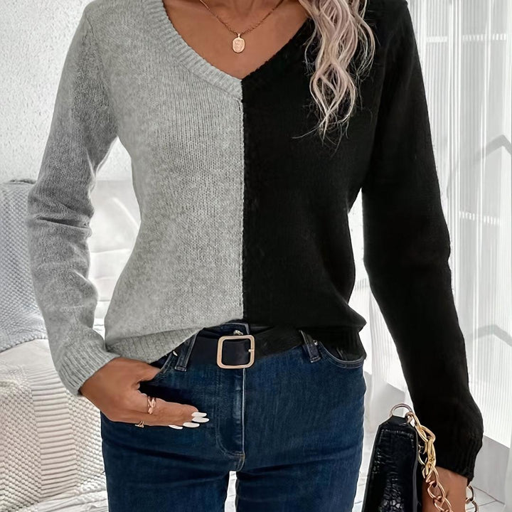 Damen Pullover Mit V-Ausschnitt Und Langarm | Winter