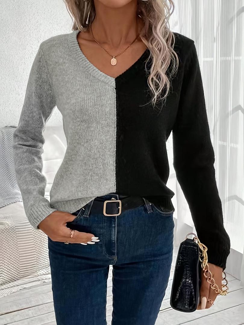 Damen Pullover Mit V-Ausschnitt Und Langarm | Winter