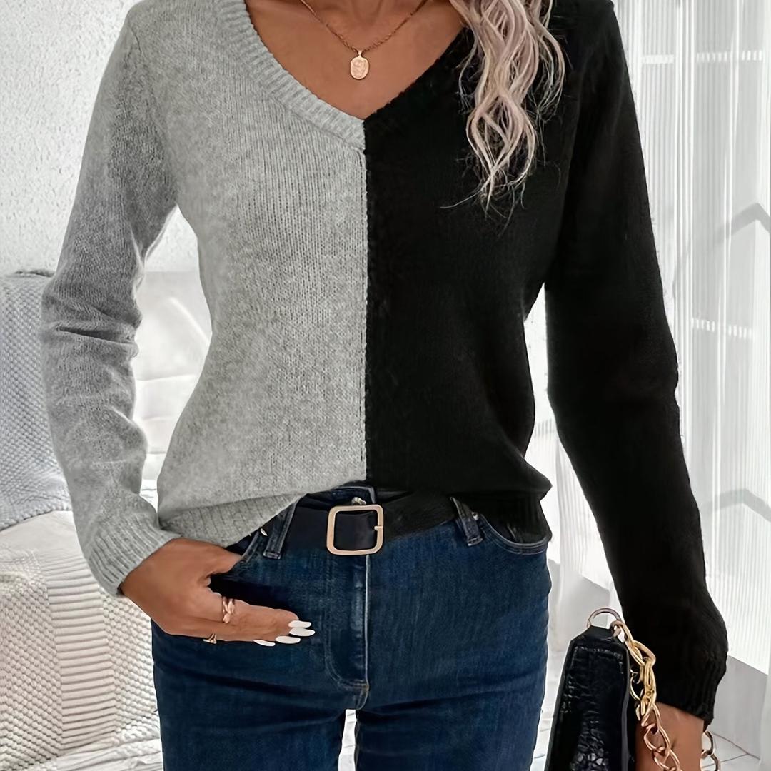 Damen Pullover Mit V-Ausschnitt Und Langarm | Winter