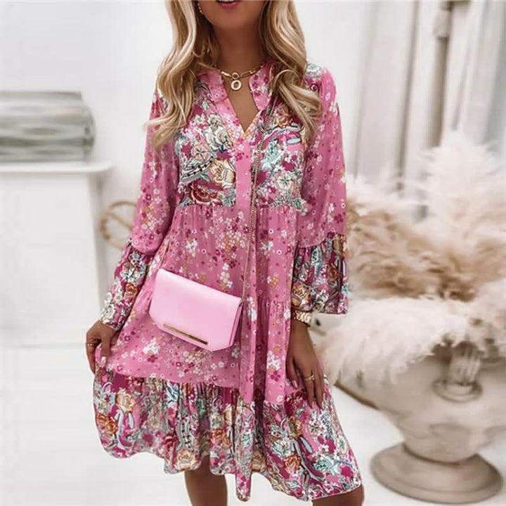 Lebhaftes Blumenkleid für Damen