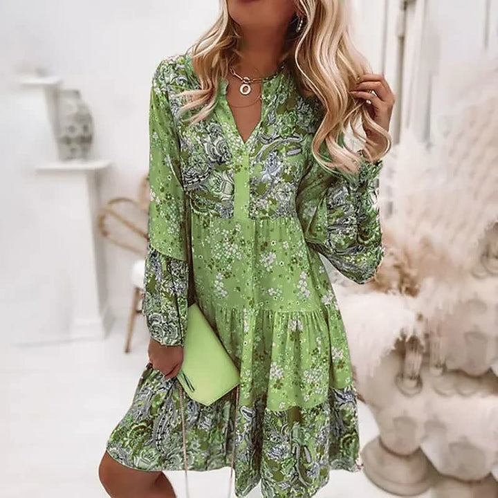 Lebhaftes Blumenkleid für Damen