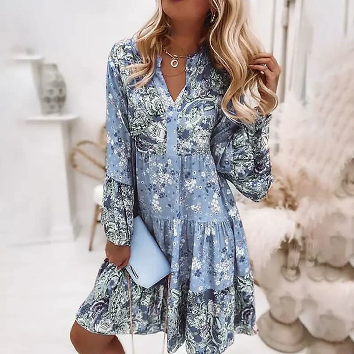 Lebhaftes Blumenkleid für Damen