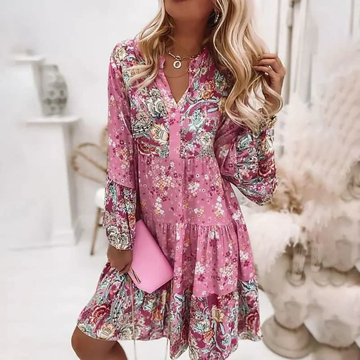 Lebhaftes Blumenkleid für Damen