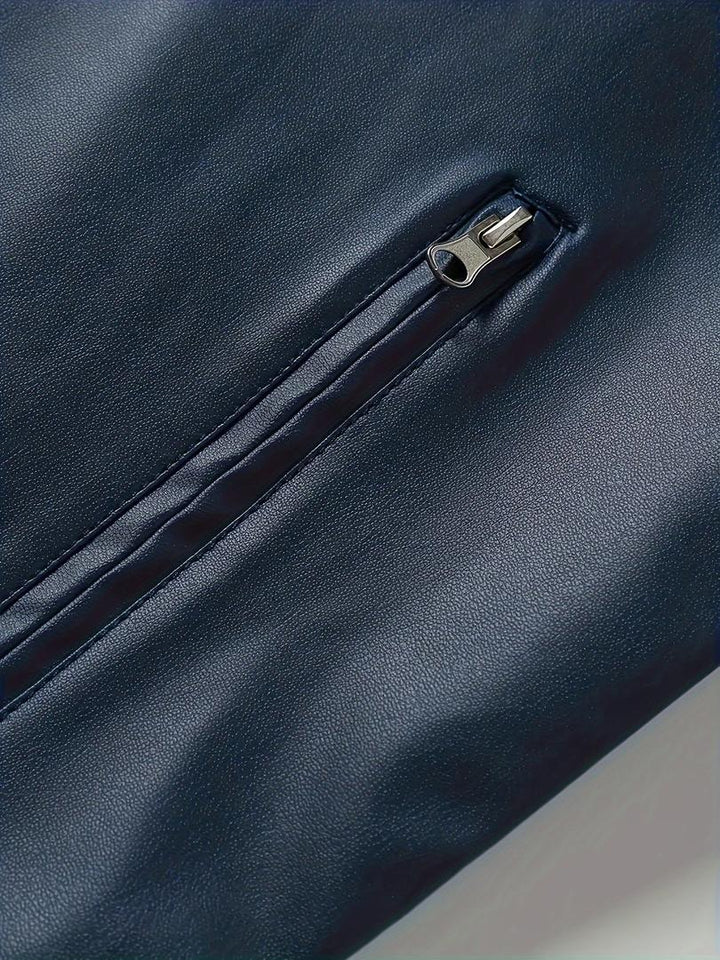 Herren Stylische Lederjacke | Reißverschluss-Design