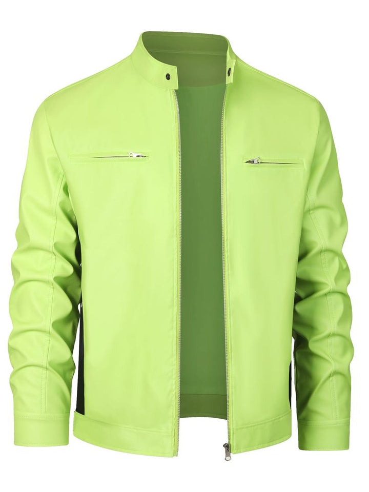 Herren Stylische Lederjacke | Reißverschluss-Design