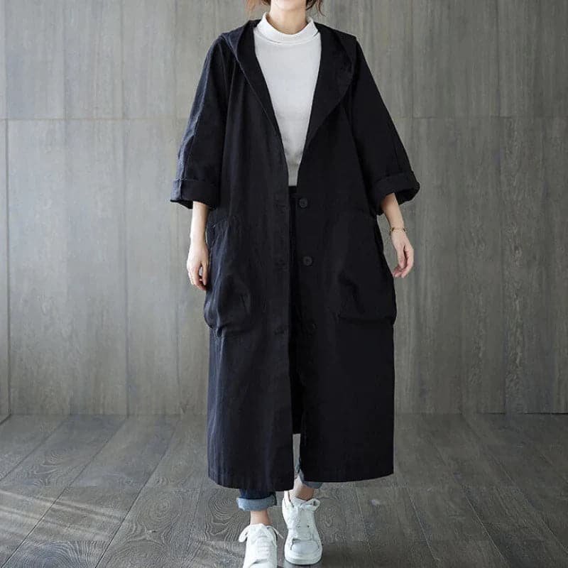 Damen Oversize Trenchcoat | Mit Taschen