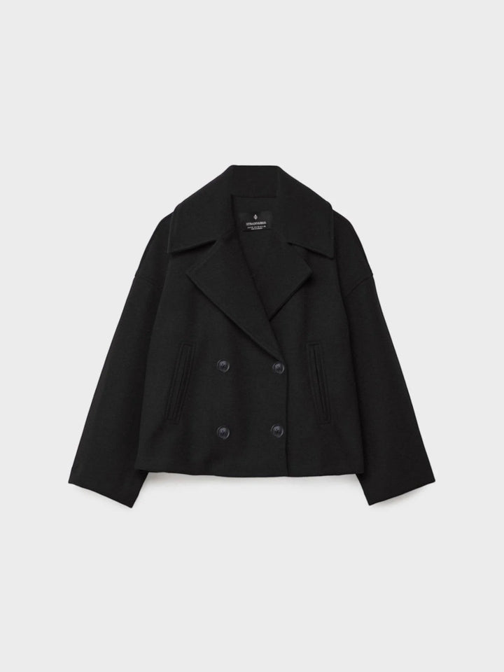 Kurze Oversized Jacke Für Damen | Knopfdetail