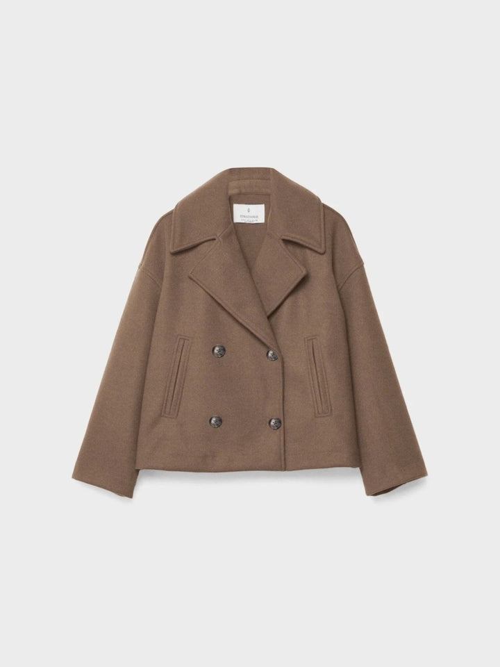 Kurze Oversized Jacke Für Damen | Knopfdetail