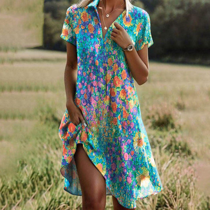 Damen Boho Sommerkleid mit Print