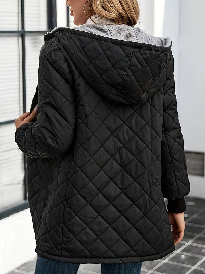 Daunenjacke Mit Geometrischem Muster Für Damen | Mittellang