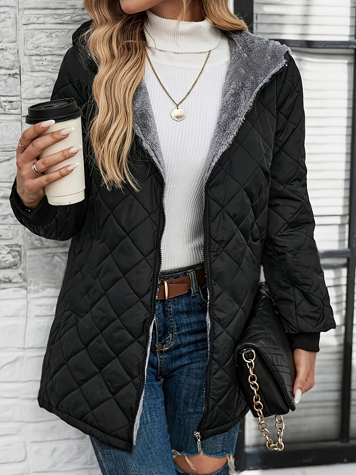 Daunenjacke Mit Geometrischem Muster Für Damen | Mittellang