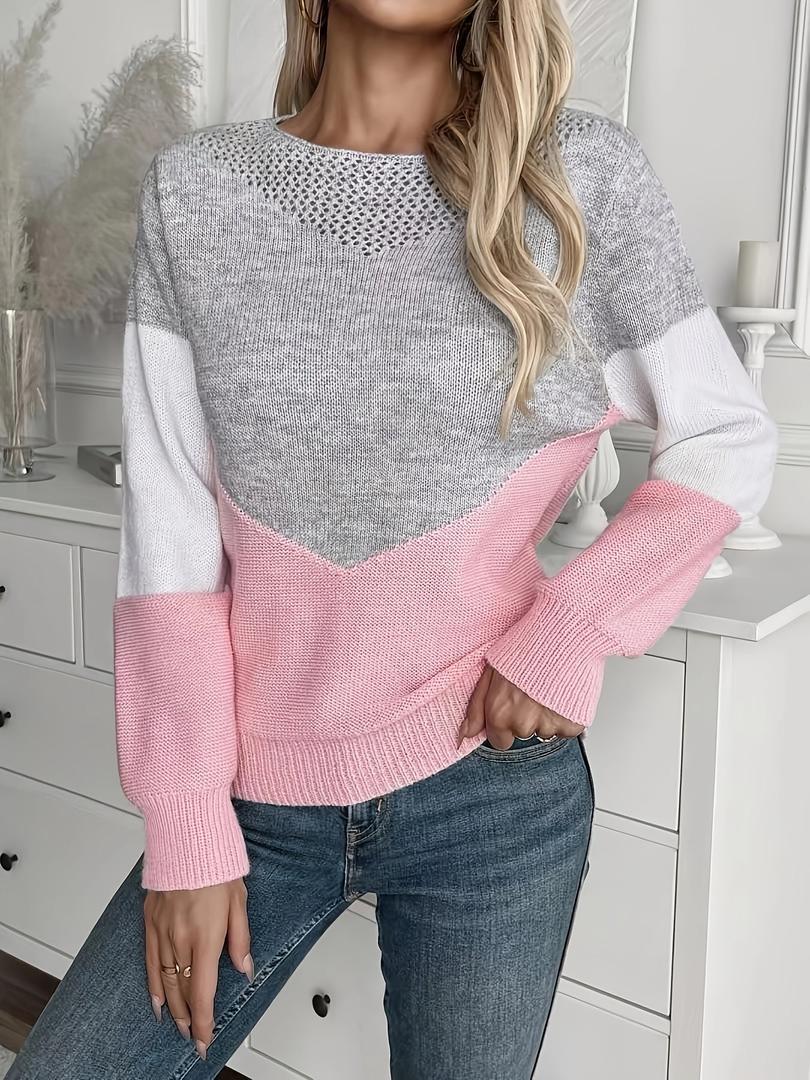 Damen Trendige Pullover Mit Langarm | Stylischer Ausschnitt