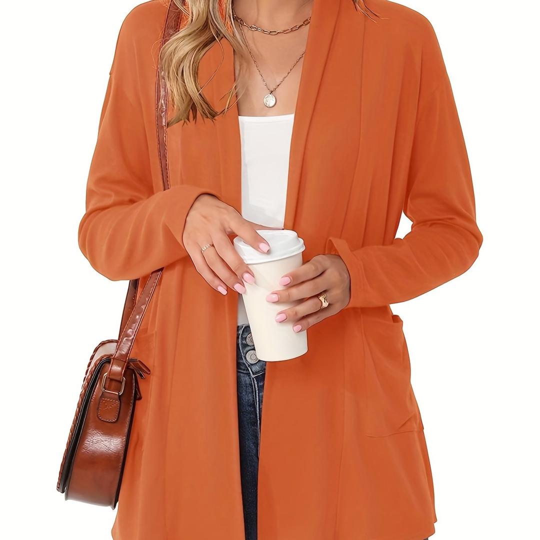 Damen Strickcardigan Mit Langarm | Offener Vordere