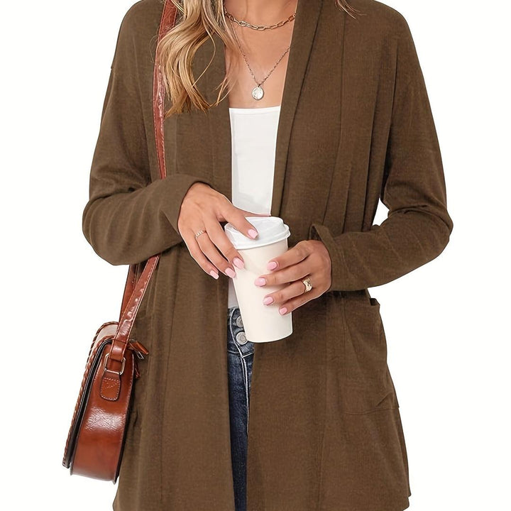 Damen Strickcardigan Mit Langarm | Offener Vordere