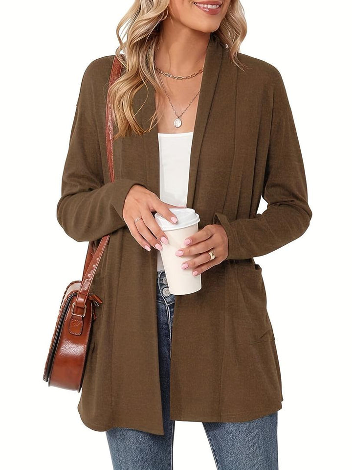 Damen Strickcardigan Mit Langarm | Offener Vordere