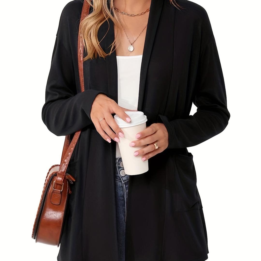 Damen Strickcardigan Mit Langarm | Offener Vordere