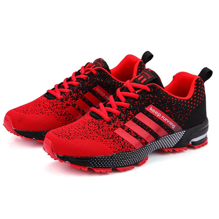 Herren Alle Jahreszeiten-Mesh-Sneaker mit Schnürung and Gestreiftem Design