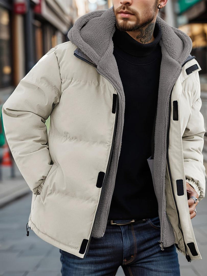Herren-Fleece-Winterjacke Mit Taschen | Mit Kapuze