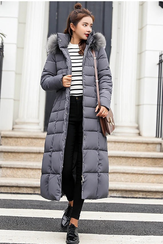 Damen Winter Daunenmantel Mit Kapuze | Lang