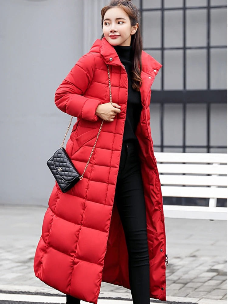 Damen Winter Daunenmantel Mit Kapuze | Lang