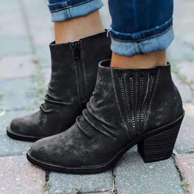 Damen Stiefeletten Mit Reißverschluss | Blockabsätze