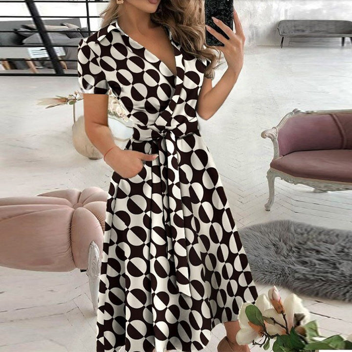 Damen Midikleid mit Taillengürtel