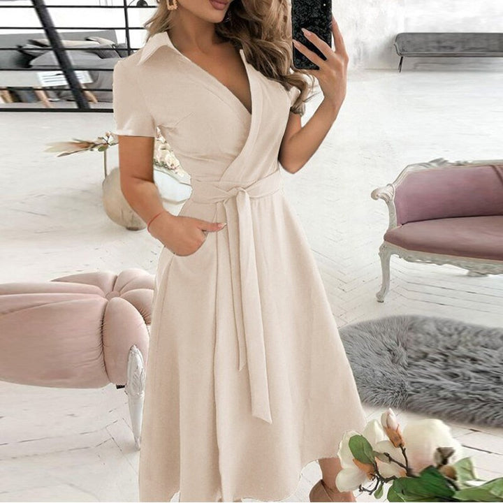 Damen Midikleid mit Taillengürtel