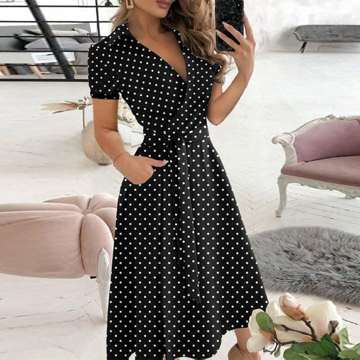 Damen Midikleid mit Taillengürtel