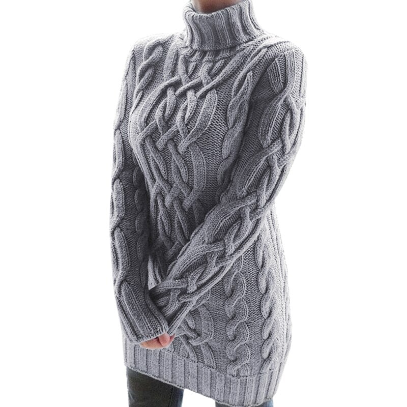 Oversized Gestricktes Damenkleid | Lange Ärmel