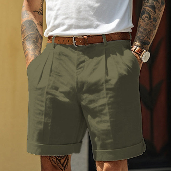 Herren Sommer Umgeschlagenem Saum shorts mit Seitentaschen